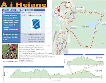 Løypetrase Å i Heiane 14 mai 2016